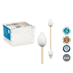 BOX OF 55 BABY BAMBOO EAR SWABS
