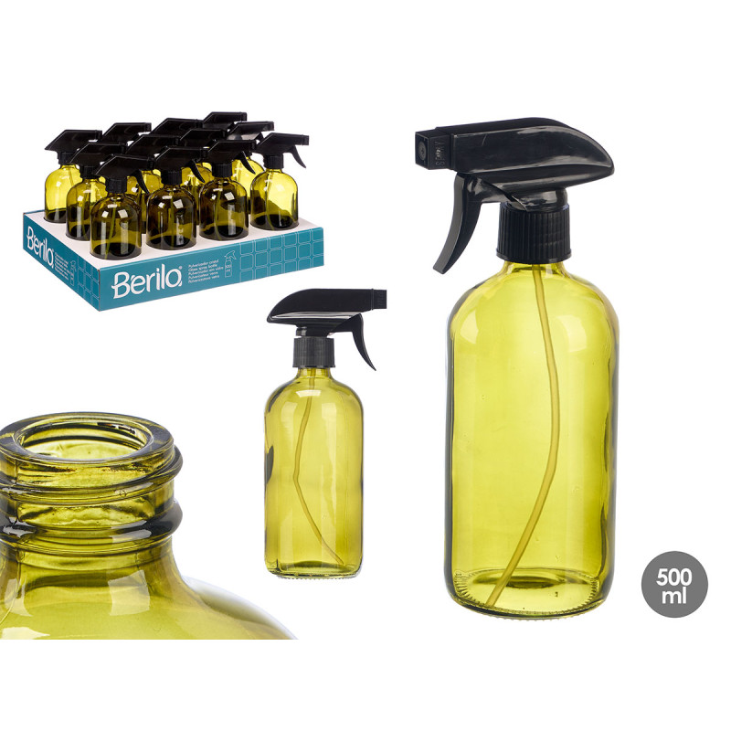 POLVERIZZATORE VETRO ROTONDO VERDE 500ML