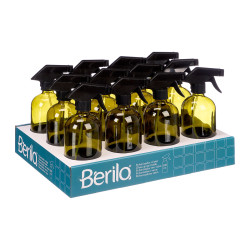 GREEN ROUND GLASS SPRAY BOTTLE 500ML