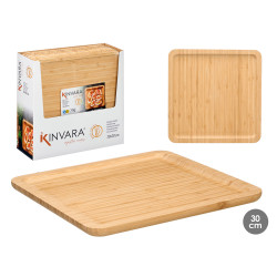 PLATEAU CARRÉ EN BAMBOU 30X30CM