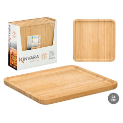 BANDEJA CUADRADA BAMBU 24X24CM
