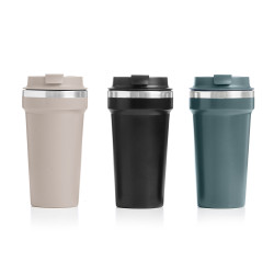 THERMAL MUG WITH LID 450ML ASSORTED3 DARK COLOURS 
