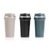 BICCHIERE TERMICO TAPPO 450ML ASS 3 COL SCURI