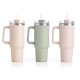 THERMAL MUG 1200ML HANDLE AND STRAW 3 LIGHT COL  