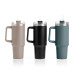THERMAL MUG 1200ML HANDLE AND STRAW 3 DARK COL  