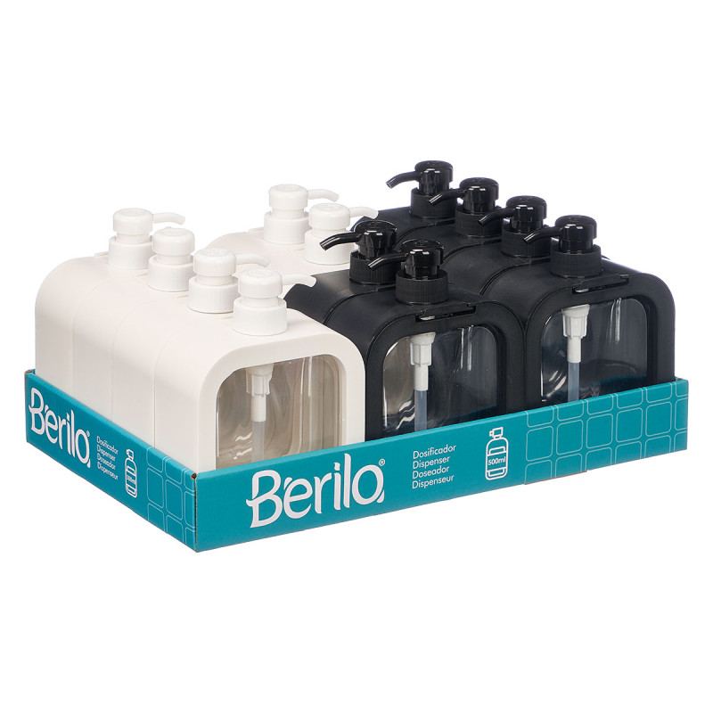 DISPENSER PLASTICA 500ML ASS BIANCO E NERO 