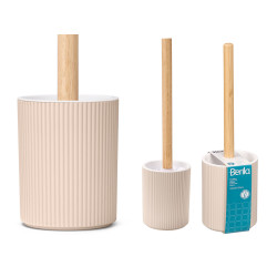 ESCOBILLERO RAYAS BAMBU BEIGE