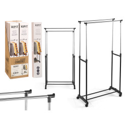 DOUBLE CLOTHES RACK WITH WHEELS