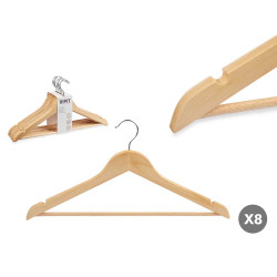 SET 8 PERCHAS MADERA NATURAL