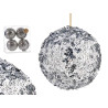 SET 4 BOLAS NAVIDAD LENTEJUELAS PLATA 12CM