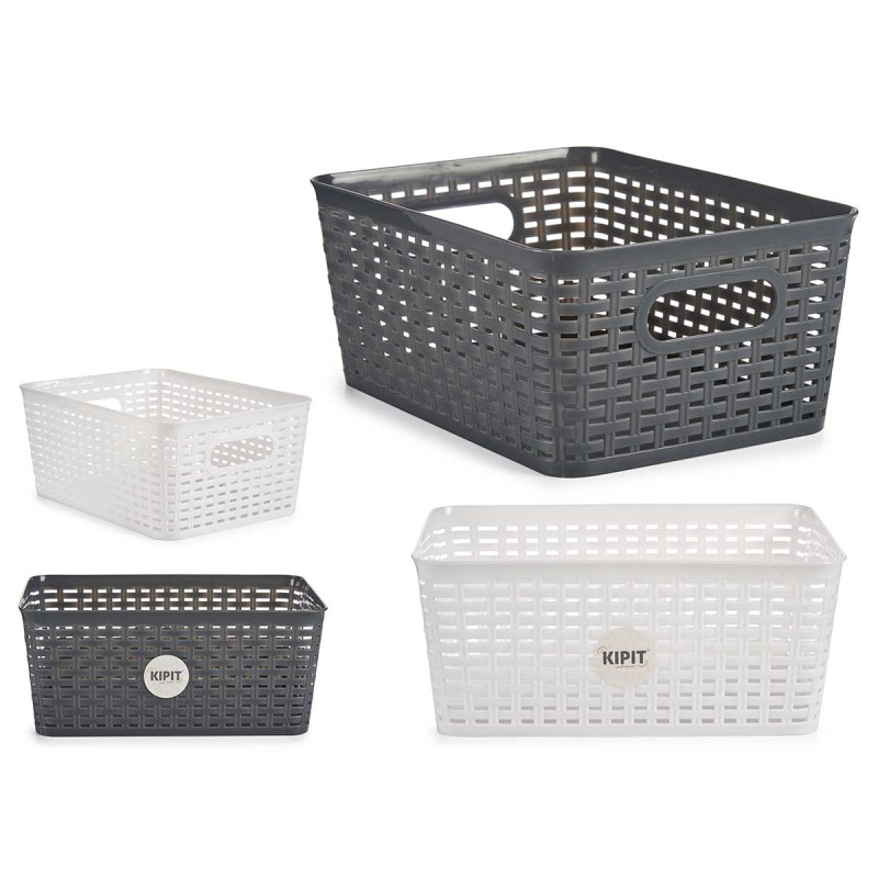  STORAGE BASKET L HANDLE SET 2 COLORS BRAIDED
