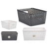 STORAGE BASKET L HANDLE SET 2 COLORS BRAIDED