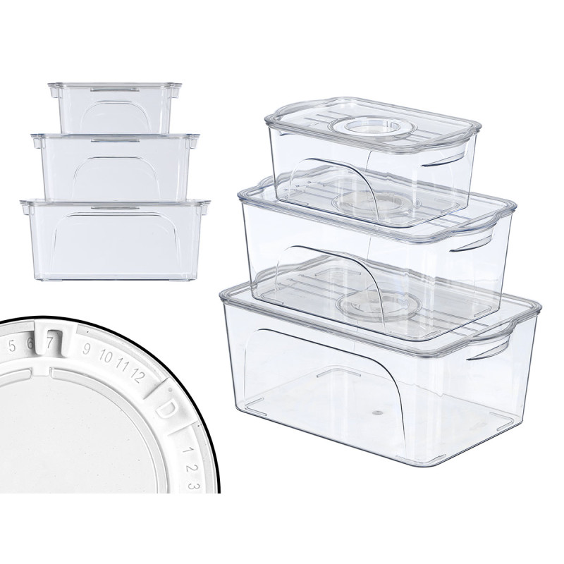 SET 3 ORGANIZER PER FRIGORIFERO BIANCO AD ANELLO
