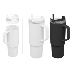 PAILLE POIGNEE VERRE 1200ML ASSORT 2 BLANC NOIR