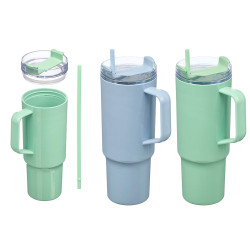 PAILLE POIGNEE VERRE 1200ML ASSORT 2 BLEU VERT
