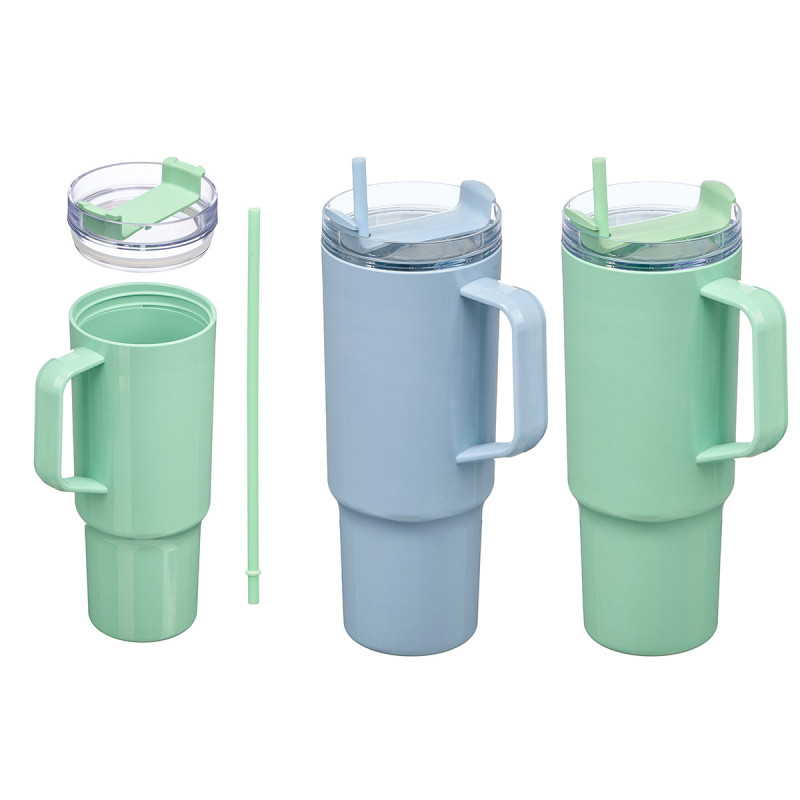 VASO PAJITA ASA 1200ML SURT 2 AZUL VERDE