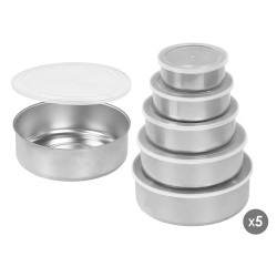 SET 5 STAINLESS STEEL LUNCH BOXES