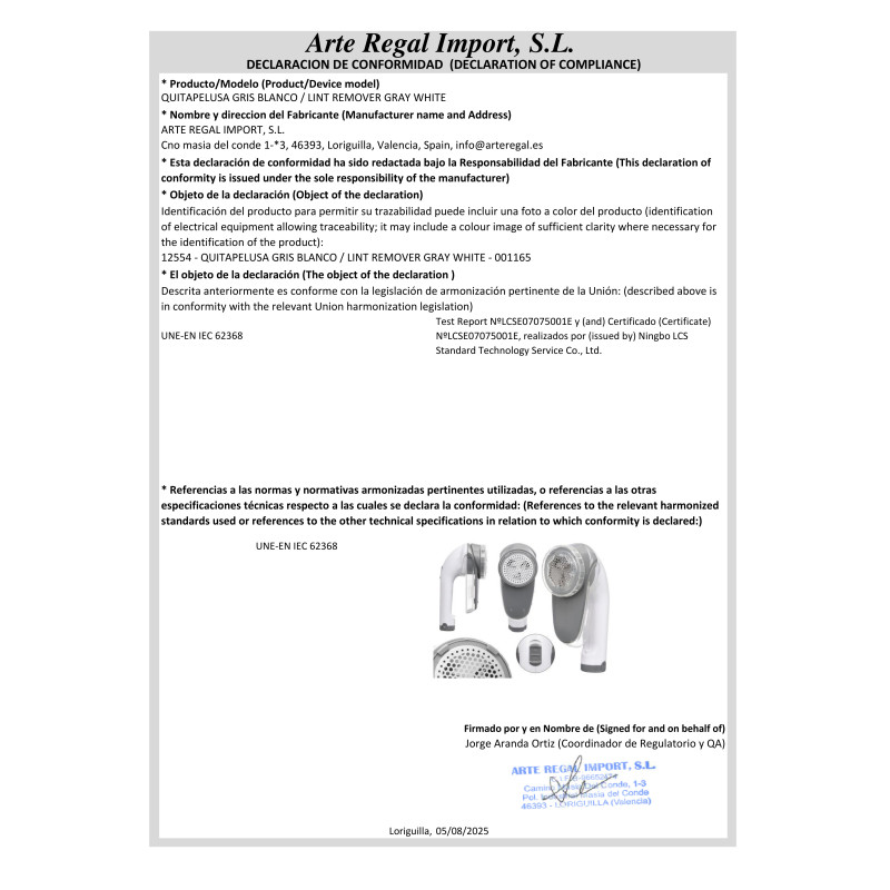 LINT REMOVER GRAY WHITE