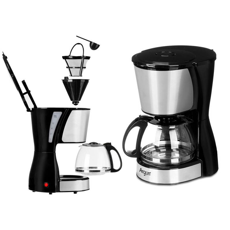 CAFFETTIERA VETRO FILTRO 12 TAZZE 1280ML 750W