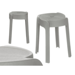 TABURETE PLASTICO REDONDO GRIS