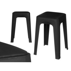 BANCO DE PLÁSTICO ALMOFADADO PRETO