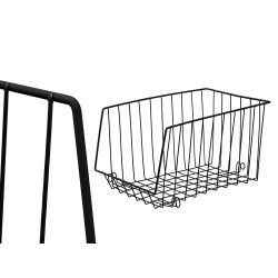 BLACK STACKABLE METAL BASKET