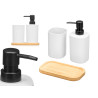 SET DOSIFICADOR VASO BASE BAMBU BLANCO