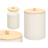 BOTE PLASTICO TAPA BAMBU BLANCO