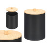 BLACK BAMBOO LID PLASTIC CANISTER