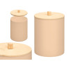 BOTE PLASTICO TAPA BAMBU BEIGE