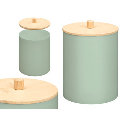 BOTE PLASTICO TAPA BAMBU MENTA