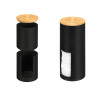 BLACK BAMBOO DOUBLE LID PLASTIC CANISTER