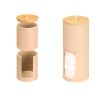 BEIGE BAMBOO DOUBLE LID PLASTIC CANISTER