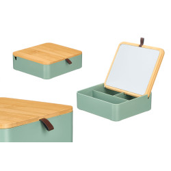 ORGANIZADOR PLASTICO ESPEJO BAMBU VERDE