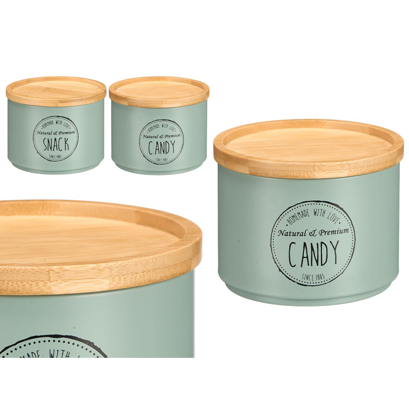 ASS BARATTOLI IMPILABILI COPERCHIO BAMBU 2 VERDE M