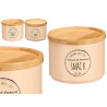 BARATTOLO IMPILABILE COPERCHIO BAMBU ASS 2 BEIGE