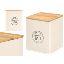 SQUARE JAR BAMBOO LID PASTA CREA