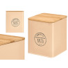 VASO QUADRATO PASTA BEIGE COPERCHIO BAMBU