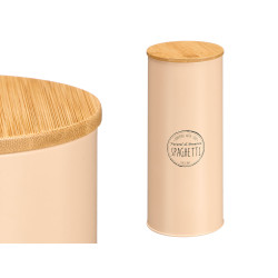 TALL JAR BAMBOO LID SPAGHETTI SPAGHETTI BEIGE