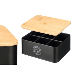 SCATOLA 6 FORI BAMBU NERO COPERCHIO TE