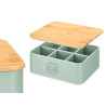 SCATOLA 6 FORI TE VERDE MENTA BAMBU COPERCHIO