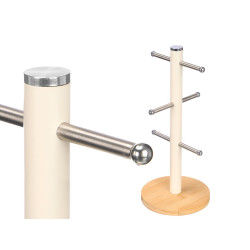 BEIGE BAMBOO BASE 6 CUPS HOLDER