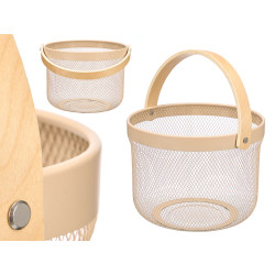 CESTINO MANICO ROTONDO BAMBU BEIGE