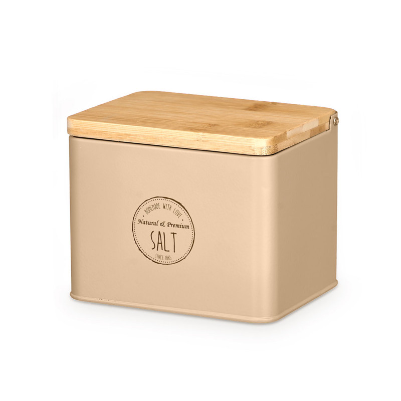 BEIGE BAMBOO SALT CELLAR LID