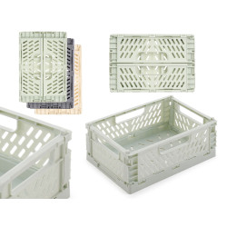 SCATOLA PIEGHEVOLE PLASTICA 22X15CM ASS 3 COL