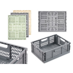 BOÎTE PLASTIQUE PLIABLE 40X30CM ASSORT 3 CLR