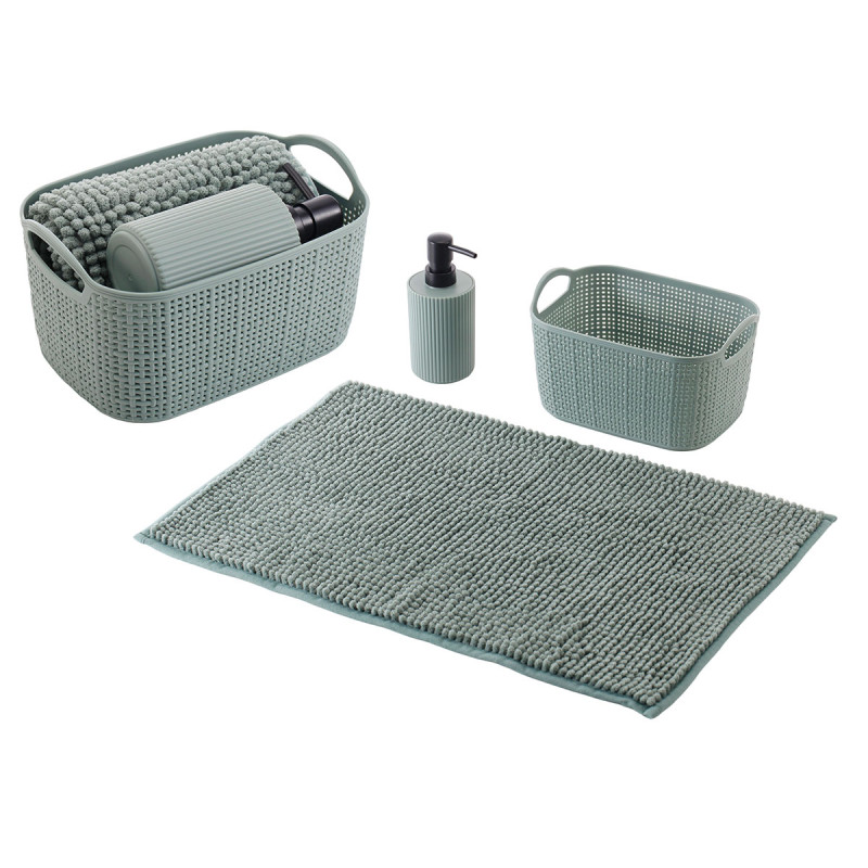 SET DA BAGNO VERDE 3 PEZZI 