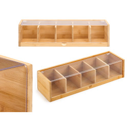 5 COMPARTMENT BAMBOO BOX