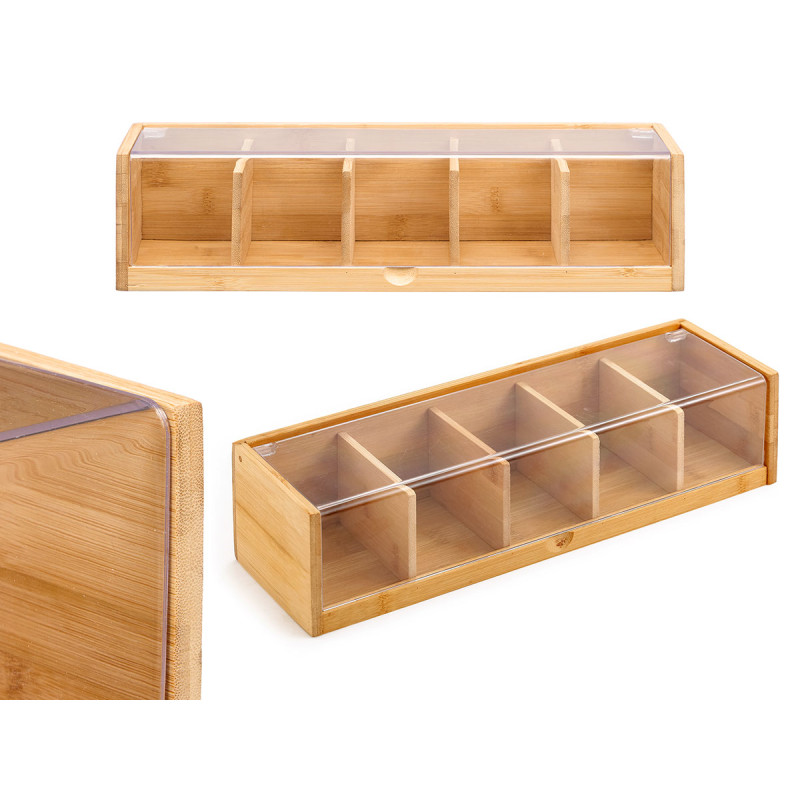 CAJA BAMBU 5 COMPARTIMENTOS