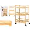 3 TIER WIDE BAMBOO TROLLEY WHEELS